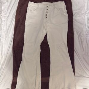 Cream Flared Jeans